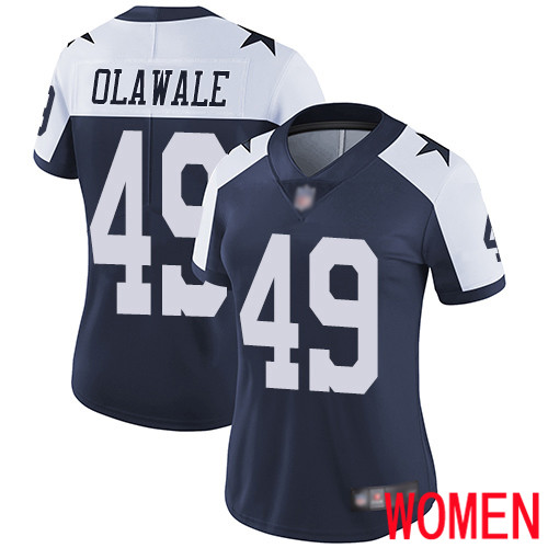 Women Dallas Cowboys Limited Navy Blue Jamize Olawale Alternate #49 Vapor Untouchable Throwback NFL Jersey->women nfl jersey->Women Jersey